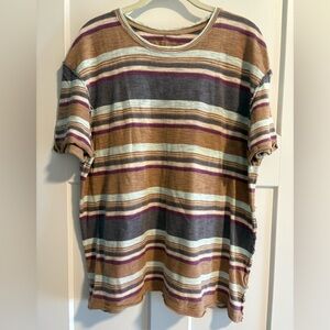 We The Free Free People Striped Multicolor Short Sleeve T-Shirt